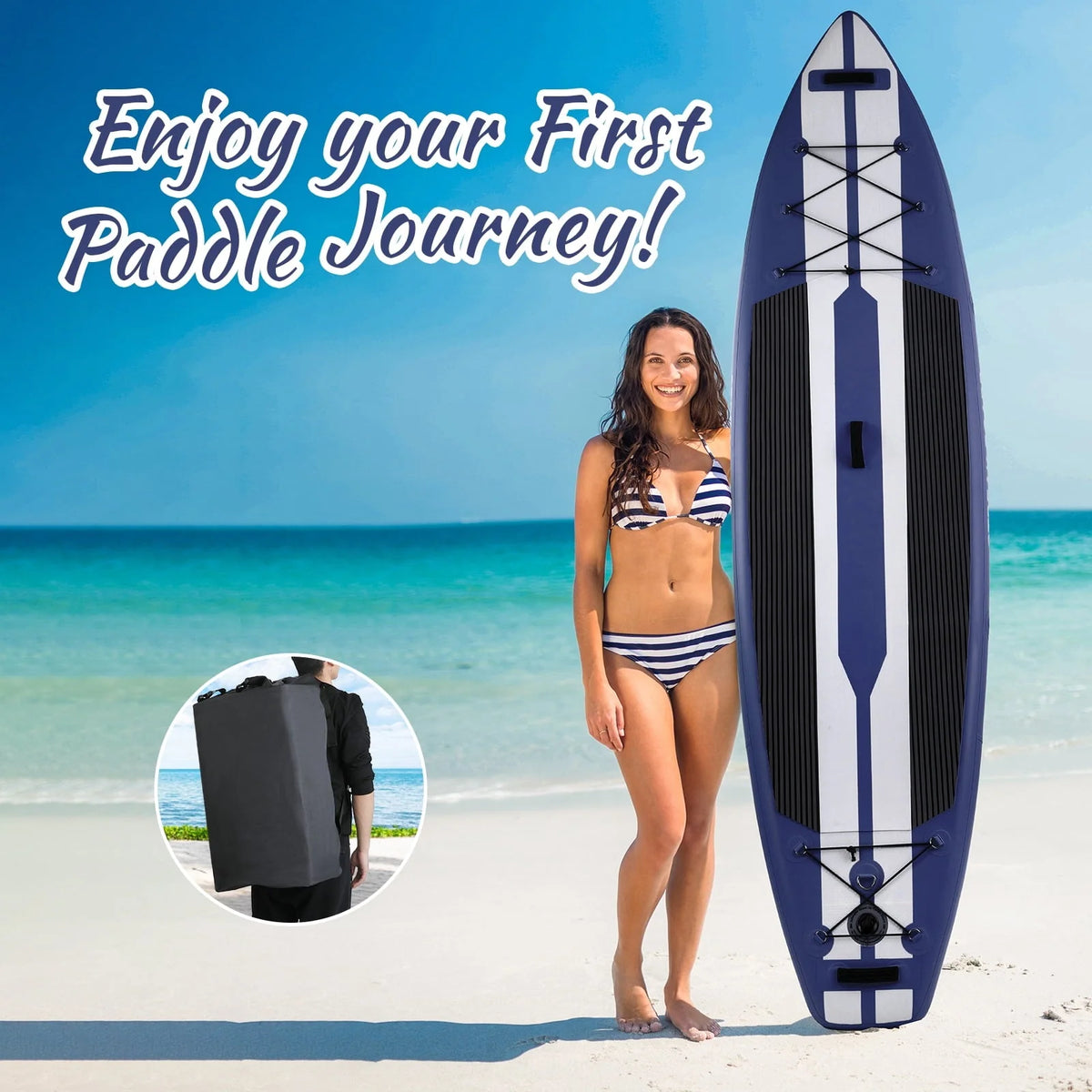 streakboard 11FT Inflatable Stand Up Paddle Board SUP Surfing Boards No Slip Deck, 6'' Thick with Backpack - image 5