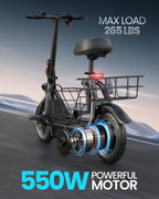 Adults Electric Scooter with Large Middle Basket - image 12