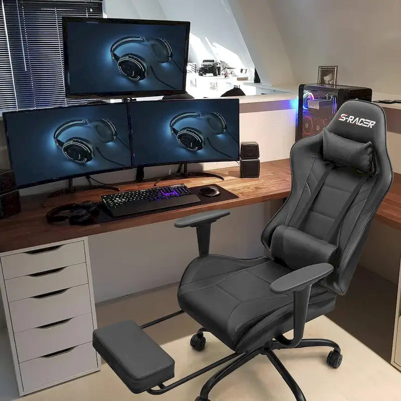 Ergonomic Gaming Chair with Footrest - Ideal for Desk Use - image 3