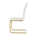4-Piece Modern Faux Leather Dining Chair Set with Gold Metal Legs and Padded Seats - image 10