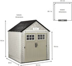 Rubbermaid Resin Outdoor Storage Shed With Floor Weather Resistant Gray Organization for Home - image 35