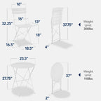 Best Choice Products 3-Piece Small Bistro Set, Folding Patio Furniture Set of 2 Chairs and Table - Black - image 94