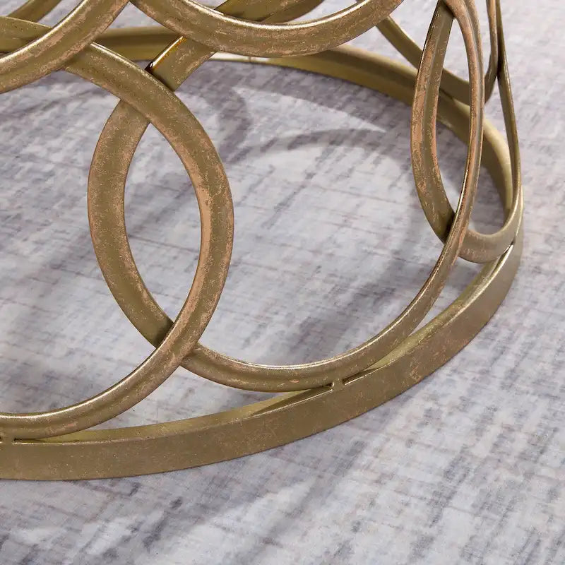 FirsTime & Co. Gilded Circles Iron Table - 16.75 x 16.75 x 22 in, American Design - image 5
