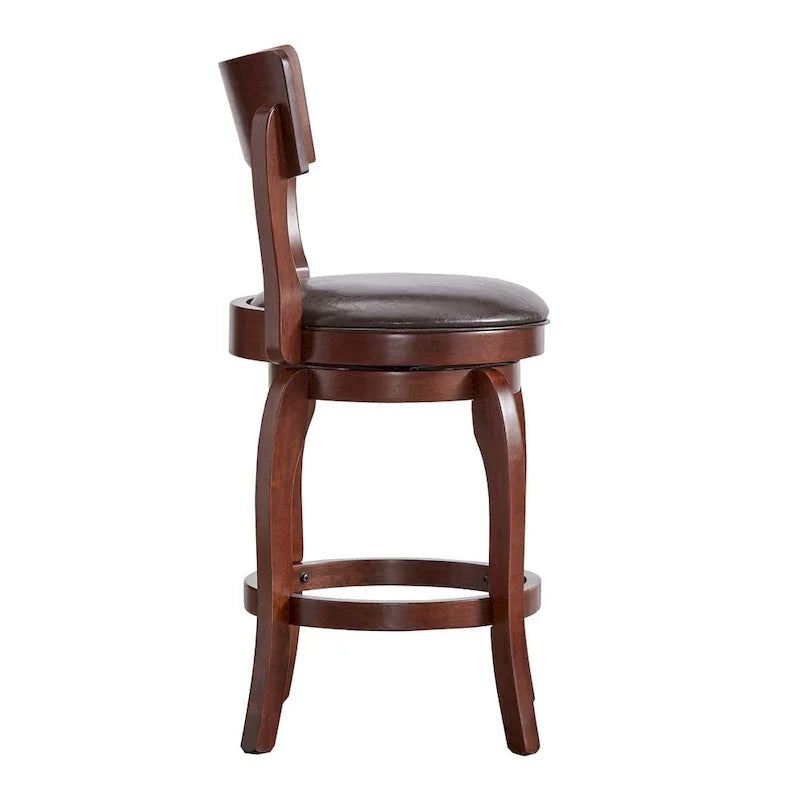 Lyla 24-Inch Brown Swivel Counter Stool by iNSPIRE Q Classic - image 2