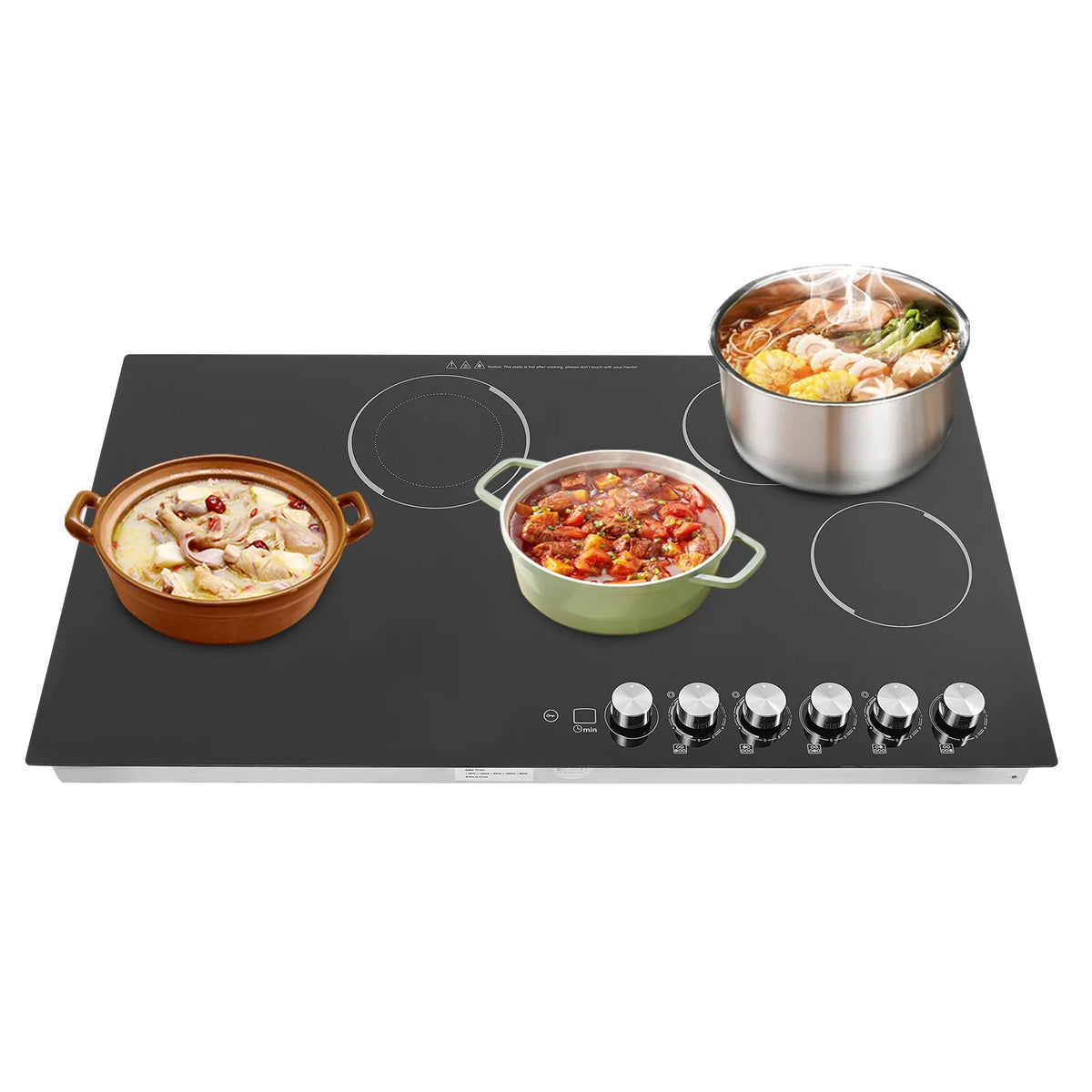 110V Modern Black Electric Cooktop Electric Stovetop 5 Burners Electric Cooktop for Homes, Restaurants - image 9