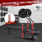Chest Press Machine, 1050LBS Capacity, Independent Converging Arms, Weight Bench Press with Adjustable Flat Bench for Upper Body Workouts, Red - image 3