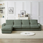 126W Large L-Shaped Corduroy Sofa with USB Charging Port - image 32
