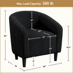 Yaheetech Club Chair Accent Barrel Chair Upholstered Arm Chair - image 13