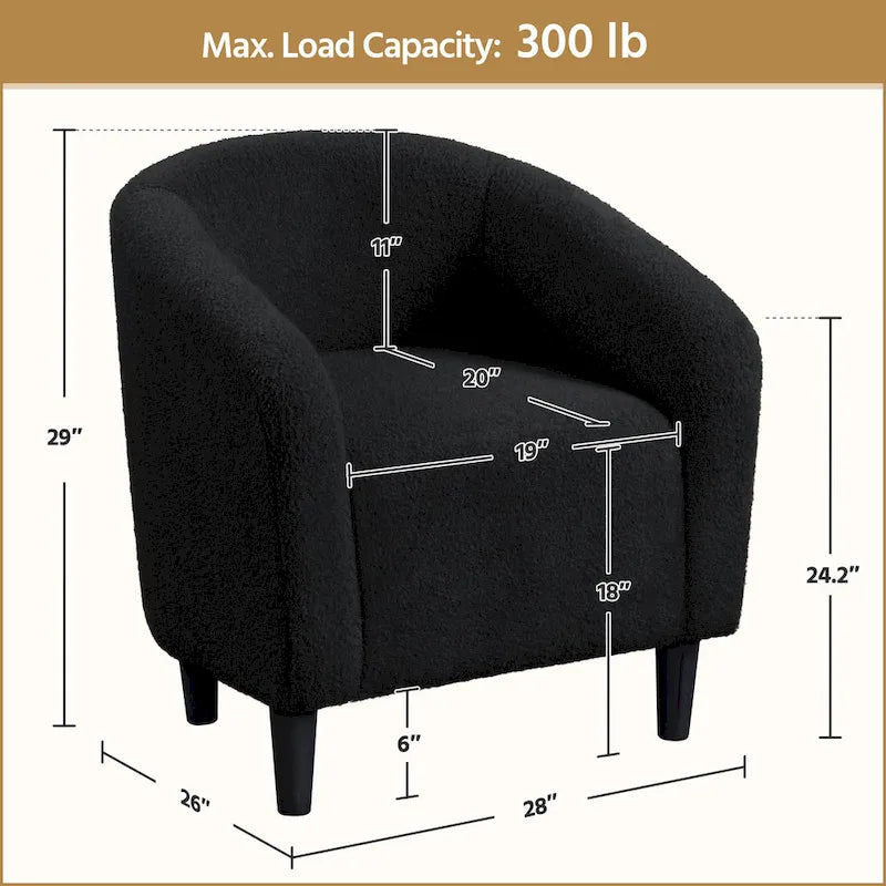 Yaheetech Club Chair Accent Barrel Chair Upholstered Arm Chair - image 13