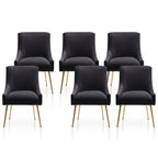 SEYNAR Set of 6 Modern Glam Boucle Velvet Dining or Vanity Chairs with Rear Handle - image 22
