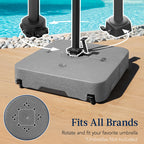 Best Choice Products Heavy-Duty Outdoor Cantilever Base Stand w/ Wheels, Locks, Fillable 330lb Capacity - Black - image 16