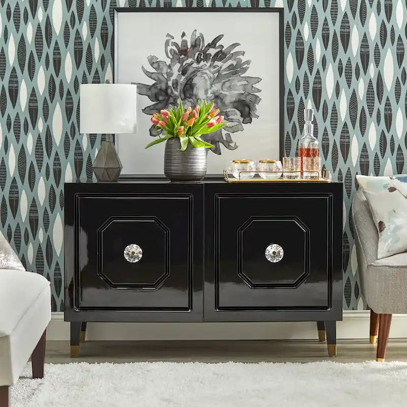 angelo:HOME Jaslene Glossy Glam Media Buffet Cabinet - image 5