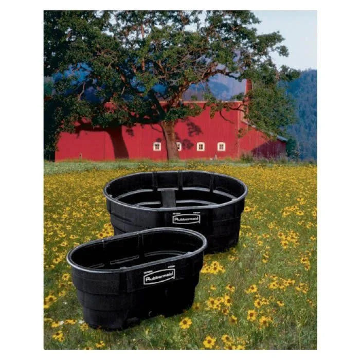 2025 Rubbermaid FG424500BLA Stock Tank, 150 Gal Capacity, Plastic, Black - image 3