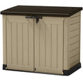 Keter Store It Out MAX Horizontal Durable Resin Outdoor Storage Shed With Heavy Duty Floor and Locking Latch and Double Doors, Beige - image 1