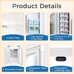 FREE VILLAGE 3.2 Cu.Ft. Mini Fridge with Freezer, Small Refrigerators with Adjustable Thermostat, Low Noise, Energy Saving, Compact Refrigerators for College Dorm, Office, Bedroom, Apartment, White - image 4