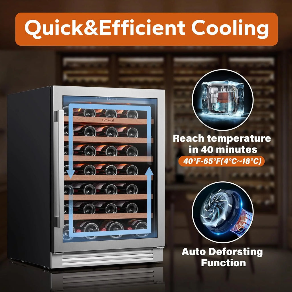 24'' Wine Cooler Refrigerator - 46 Bottle Wine Fridge Dual Zone with Modern Touch Intelligent Digital 40°-65°F Low Noise, Built in or Freestanding Wine Cooler for Home and Kitchen - image 23