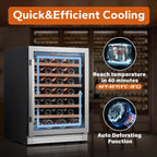 24'' Wine Cooler Refrigerator - 46 Bottle Wine Fridge Dual Zone with Modern Touch Intelligent Digital 40°-65°F Low Noise, Built in or Freestanding Wine Cooler for Home and Kitchen - image 23