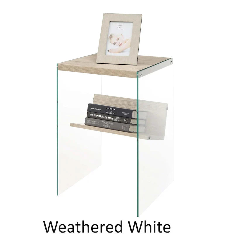 SoHo Glass End Table with Shelf by Convenience Concepts - image 2