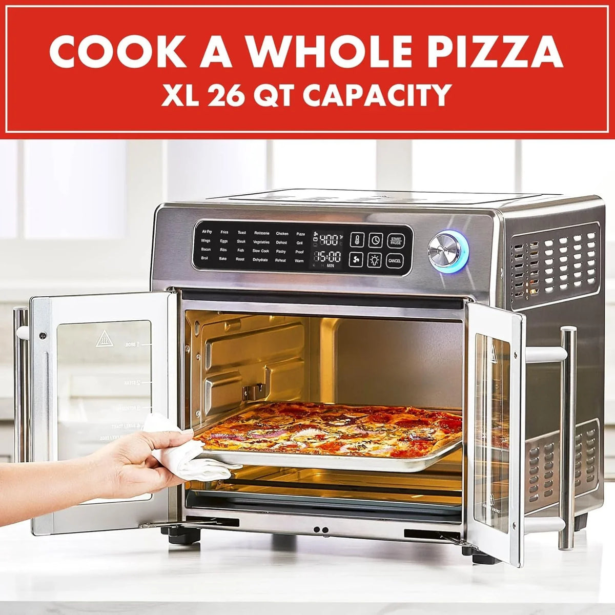 Emeril Lagasse Extra Large French Door Air Fryer Toaster Oven Combo, 24 Cooking Functions - image 7