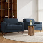 Set of 2 Modern Wide Armchairs in Corduroy - Accent Chairs - image 29