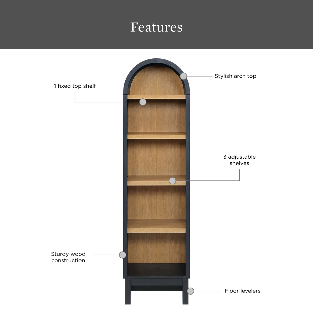 Better Homes & Gardens Juliet Narrow Arch Bookcase, Deep Green and Light Honey - image 24