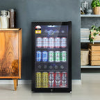 Devanti 98L Bar Fridge Glass Door Mini Fridges Freezer Black - image 8