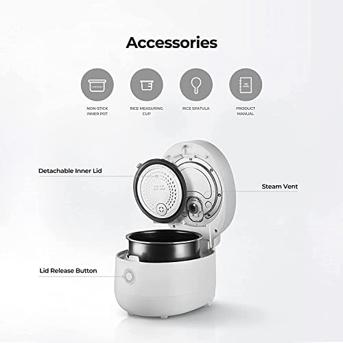 CUCKOO 6-Cup (Uncooked) Micom Rice Cooker Nonstick Inner Pot / White - image 3