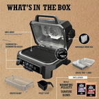 7-in-1 Grill & Smoker with Thermometer, Air Fryer, BBQ, Bake, Roast, Broil - Portable Electric Outdoor Grill, Grey - image 20