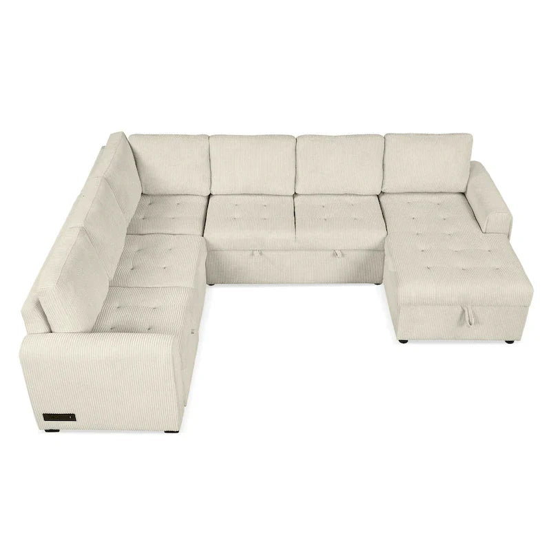 Roomfitters U-Shaped Sectional Sofa with Pull-Out Bed, Storage Chaise Lounge, and Integrated Charging Ports for Living Room - image 31