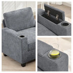 Versatile Chenille Storage Loveseat Sofa - image 25