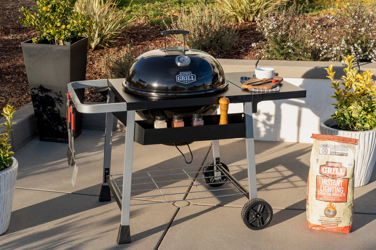 Expert Grill Kettle Cart with Pizza Accessories and Warming Rack - image 34