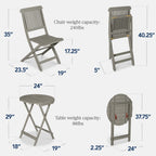 Best Choice Products 3-Piece Acacia Wood Bistro Set, Folding Patio Furniture w/ 2 Chairs, Table - Natural - image 39