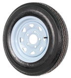 Two Trailer Tires On Rims 5.30-12 530-12 5.30 X 12 5 Hole Wheel White Spoke - image 4