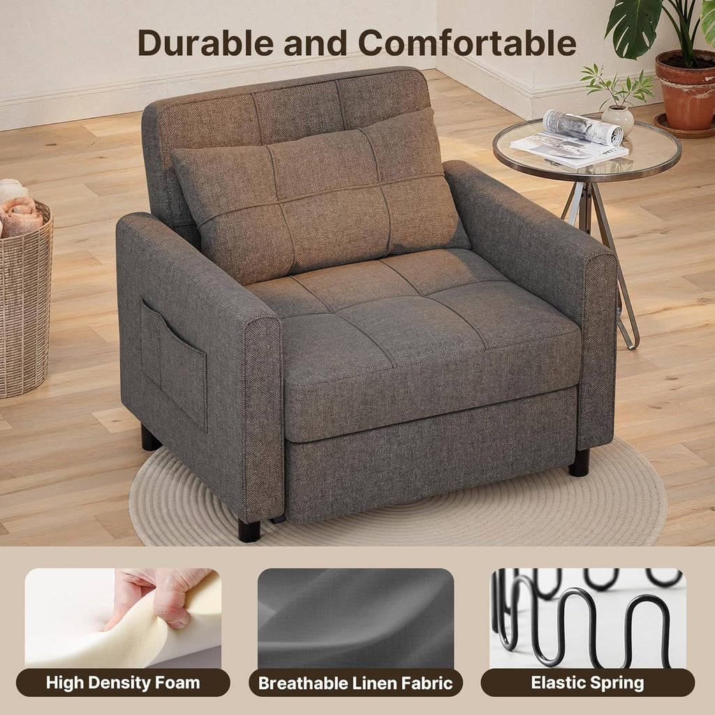 Sofa Bed Chair 3 in 1 Convertible Pullout Single Sleeper Chair Bed Spacious Multifunctional Sofa - image 19