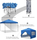 GDY 10x10 Pop Up Canopy Tent, Outdoor Canopy Tent, Patio Tent,Commercial Instant Gazebos,4 Sidewalls, Portable Shelter Canopies, with 4 sandbags, Blue. - image 6