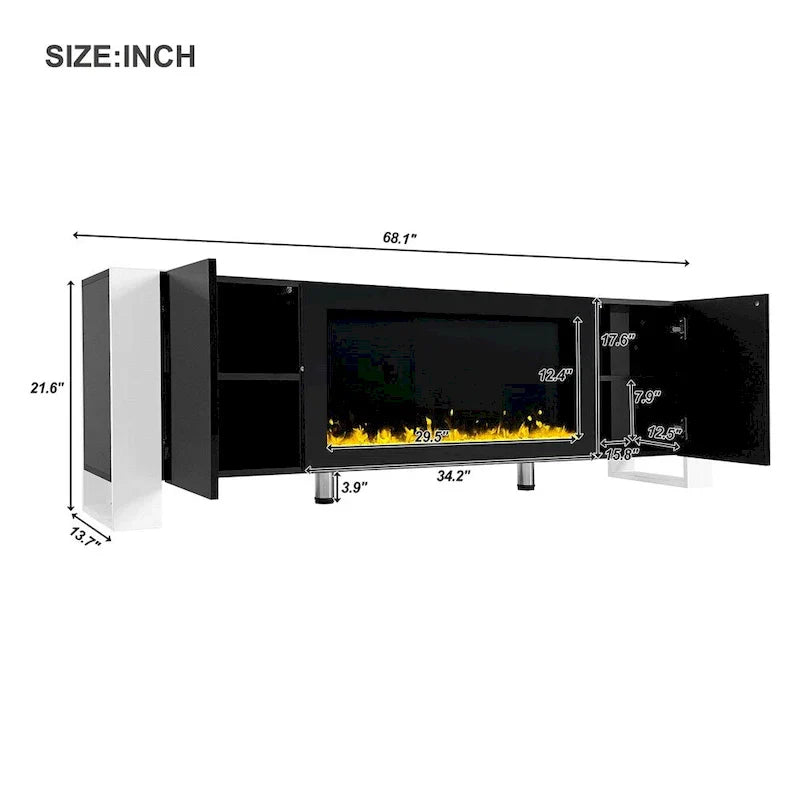 Contemporary TV Stand with Electric Fireplace - Fits TVs Up to 78 Inches - image 15