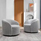 Set of 2 KINWELL 34-Inch Wide Upholstered Swivel Barrel Chairs - image 38