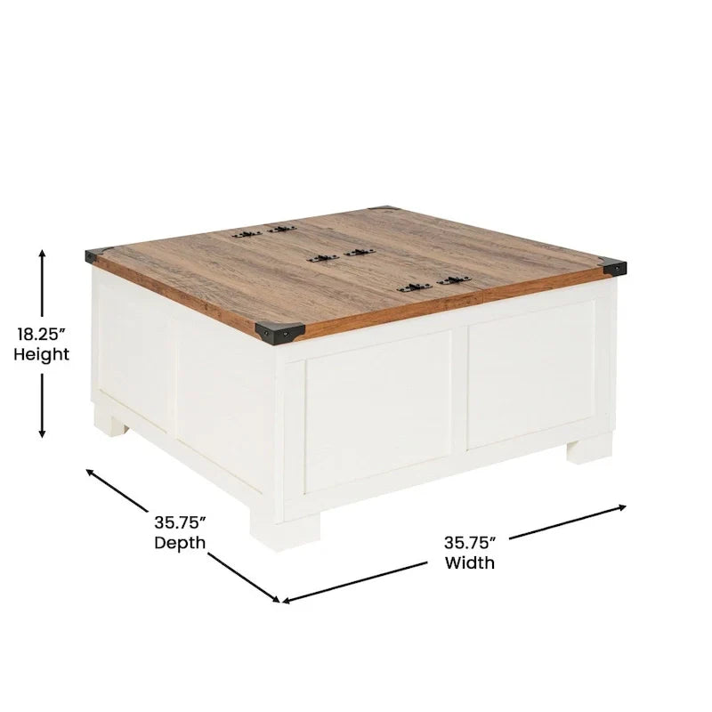 Contemporary Farmhouse Coffee Table Featuring Concealed Storage - image 7