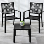 Best Choice Products 3-Piece Stackable Steel Outdoor Conversation Bistro Set, Patio Chat Furniture w/ 2 Chairs, Table- Black - image 2