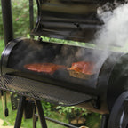 941 Sq.in. Overlarge BBQ Charcoal Grill with Offset Smoker, Black - image 2