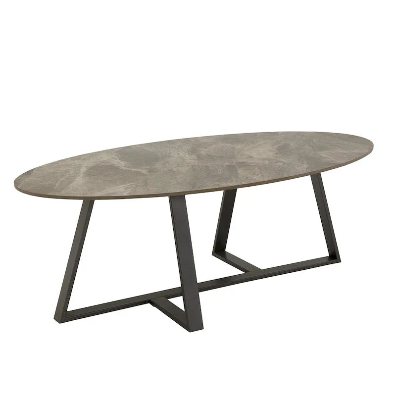 iNSPIRE Q Modern Jurmala Glossy Sintered Stone Tables with Grey Metal Base - image 9