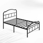 Sturdy 18-Inch High Steel Tube Iron Bed with Double Wave Headboard and Footboard - image 5