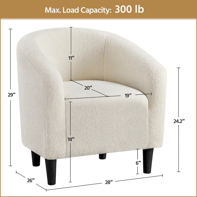Yaheetech Club Chair Accent Barrel Chair Upholstered Arm Chair - image 41