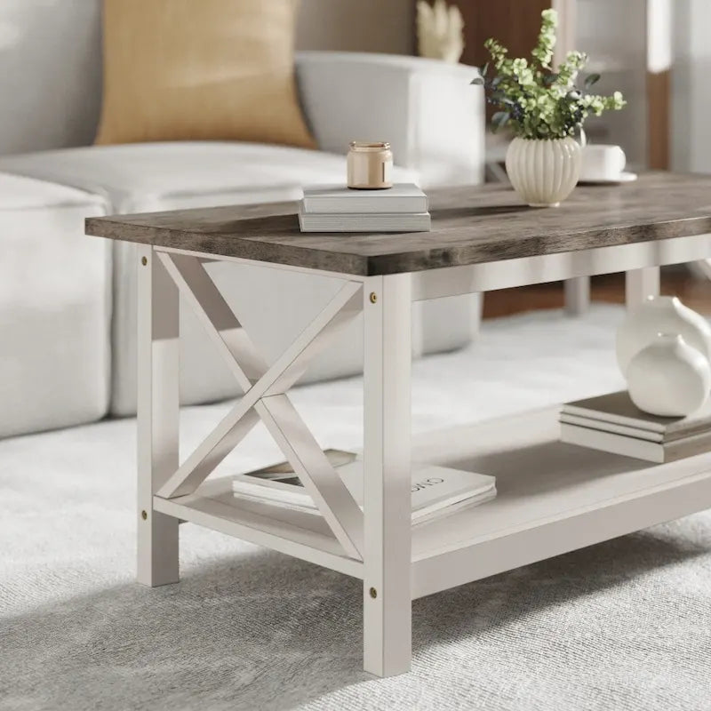 Classic Solid Wood Farmhouse Coffee Table - image 25
