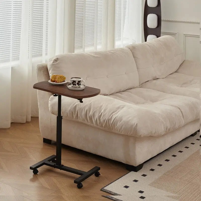 Mieres Adjustable C-Shaped End Table with Metal Frame - Mobile 360° Flip Swivel Couch Table - image 3