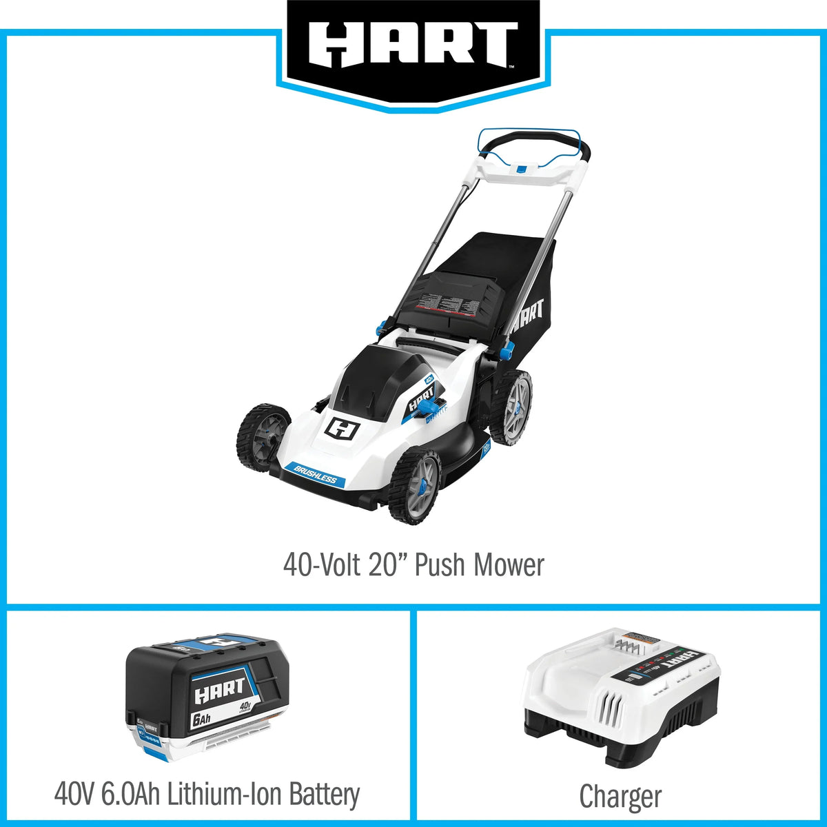 Restored Premium HART 40-Volt Cordless 20-Inch Push Mower (1) 6.0 Ah Lithium Ion Battery (Refurbished) - image 11