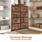 8-Drawer Tall Fabric Dresser with Wood Top and Sturdy Steel Frame - Stylish Bedroom Storage Solution - image 12