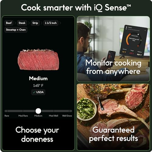 CHEF iQ Sense Smart Wireless Meat Thermometer with 3 Ultra Thin Probes, Unlimited Range Bluetooth Meat Thermometer, Digital Food Thermometer - image 2