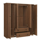 Freestanding 4-Door Wardrobe Armoire with 2 Drawers and Hanging Rods for Clothes Storage - image 21