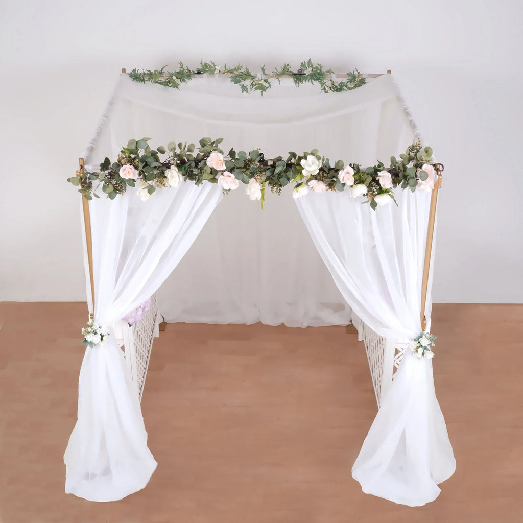 Efavormart 10ft / 4 Post Gold Metal DIY Photography Backdrop Stand, Wedding Arch Canopy Tent - image 10